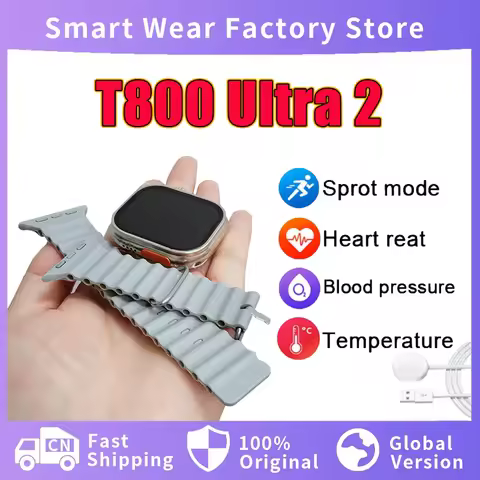 Smart Watch 2025 T800 Ultra 2 New Men Women Bluetooth BT Music Games Wireless Charging Smartwatch