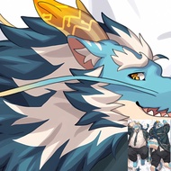 Dakimakura Anime Fluffy Furry Orcus Qinglong Pillowcase Double-sided Print Hugging Body Pillow Cover