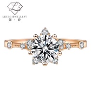 ［Real Moissanite］Can Pass Diamond Test 18K Gold Lace Snowflake Ring MRG029 Moissanite Diamond/Moissa