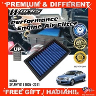 NISSAN SYLPHY G11 2005 - 2011 WORKS ENGINEERING Performance Engine Air Filter *Life Time Warranty Ca