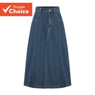Lovito Casual Skirt Plain Pocket Basic Women Denim Summer/Spring Skirt L37AD066  Lovito Kasual Skirt