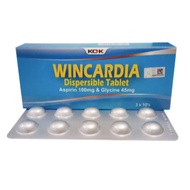 Wincardia Dispersible Tablet aspirin + glycine  [cair darah ]10's 1strip