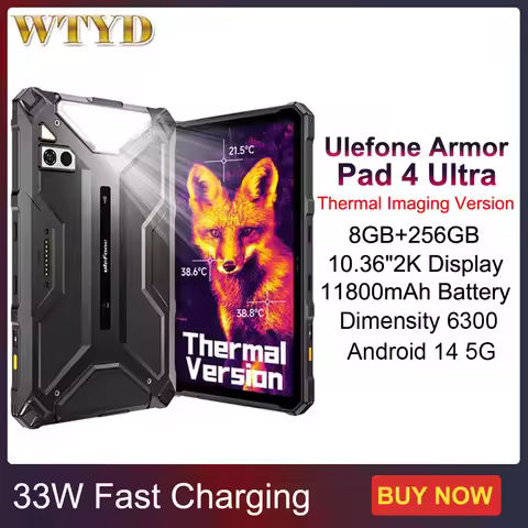 Ulefone Armor Pad 4 Ultra Rugged Tablet Thermal Version 8GB+256GB 10.36" Display 11800mAh Android 14