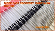 RGP10M/1N4937 ไดโอดความถี่สูงDiode Fast Recovery Rectifier 600V/1A trr 200ns แพ๊ค5ตัว