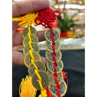 5 6 Emperor Copper Coins Exquisite Gold Chinese Red Yellow Knot Tassels Fengshui Hanging 五帝六帝铜钱币精品金丝