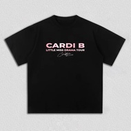 T-Shirt Tour Cardi B Little Miss Drama Inspired 2026 100% Kapas Uniseks Leher Bulat Lelaki Y2K Hip-H
