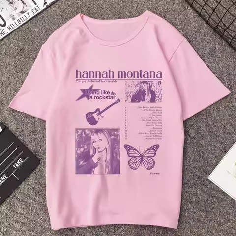 Hannah Montana t-shirt female harajuku dollette funny shirt jojifuku vintage japan clearance sales