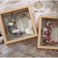 Wooden Picture Frame, 3D Dried Flower Decorative Picture Frame Size: 20*20*4cm