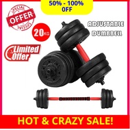 20kg Adjustable Dumbbell Set Rubber Gym Fitness Weight Plates