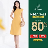 HeraDG office A-line dress with shoulder-concealing design and high-quality tulle material SDPBB2181