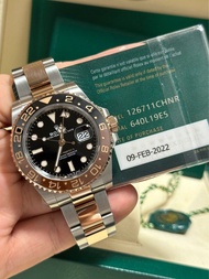 ✅沙士GMT-master🤎🤎✅Full set行貨2022年✅ Rolex GMT-Master II腕錶：永恒玫瑰金及蠔式鋼- m126711chnr-0002 ✅126711✅齊格✅5年保養中✅ 實體交收🏠保證原裝✅