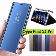 Oppo Find X2 Pro Flip Mirror Clear Transparan View Hard Case Casing