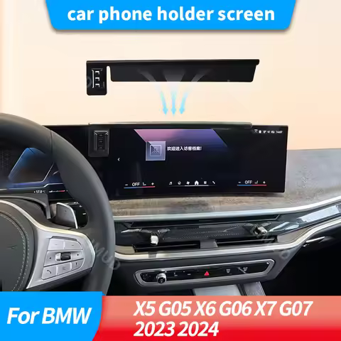 Car Phone Holder For BMW X5 G05 X6 G06 X7 G07 2023 2024 Screen Fixed Base GPS Bracket Wireless Charg