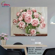 Digitized Painting Color By Number Peony Flower Large Color Bottle 5ml Stretched Frame 40x50cm BH000