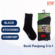 KC School Socks Black Kids School Socks Black Cotton Stocking Sekolah Hitam Stocking Sekolah PANJANG