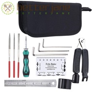 BETTER-JANE 11PCS Maintenance Tools Musical Leveling Action Ruler Groove Polishing File Repairing Se