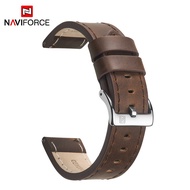 Naviforce Tali Kulit Jam Gelang - Coklat / Hitam (23MM)  G04  Black Brown With Buckle Replacement Be