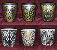 Big pots for plants with elegant &amp; aesthetic design / printed paso / 9x9.5 inches / decorative pots