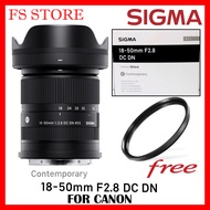 SIGMA  18-50MM F/2.8 DC DN FOR SONY /CANON /NIKON /FUJIFILM / OLYMPUS FREE UV FILTER 55MM