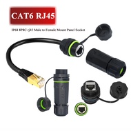 Waterproof CAT6 RJ45 Mount Panel Socket Wire IP68 8P8C rj45 Male to Female Network Connector Etherne