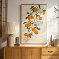 perilla-Chinese style persimmon tree plant pictures everything goes smoothly meaning Canvas printing