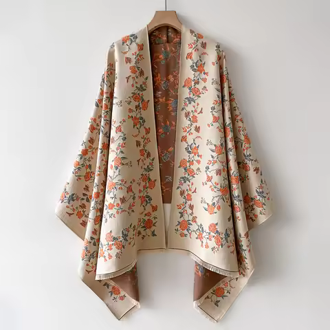 New Luxury Brand Two-Sided Jacquard Scarf Pashmina Cashmere Soft Warm Fringe Pashmina Shawl Winter C