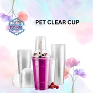 Pet Cup 12oz 14oz 16oz 20oz / Clear Plastic Cup /  Transparent Hard Clear Cup / (Flat/Dome/Strawless