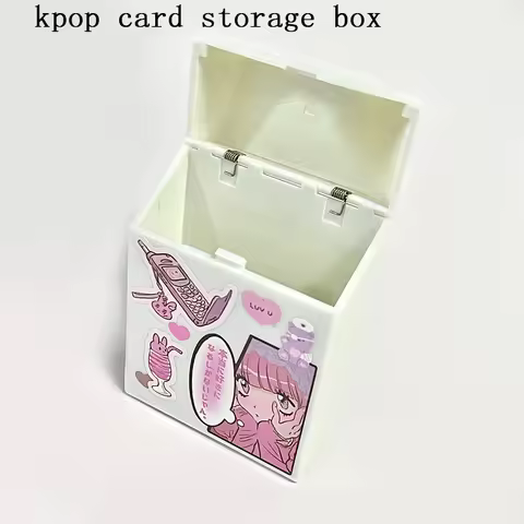 White Photo Card Storage Box Idol Card Storage Box Idol Picture Sleeve Holder Supplies Mini Photocar
