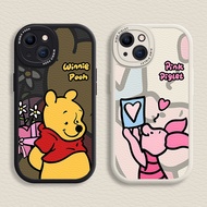 Case iPhone for 15 / 14 / 13 / 12 / 11 Promax Winnie &amp; Piglet Soft Casing for iPhone 7 / 8 Plus / X / XR / Xs Max Cover