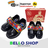 รองเท้านักเรียน ADDA ลาย ซูเปอร์แมน หนังดำ superman รุ่นใหม่ มีไฟ