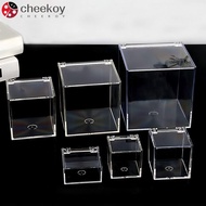 CHEEKOY  Cube Box, With Lids Stackable Design Acrylic Box, Durable Square Cube Transparent  Storage 