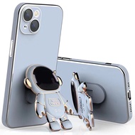 Astronaut Plating Stand Holder Phone Case for Huawei P50 P40 Pro P30 Lite P20 Mate 10 20 30 40 Y6 Y7 Y9 Prime 2019 Soft Cover