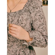 Iris Cottage Garden Blouse - Grey Flower