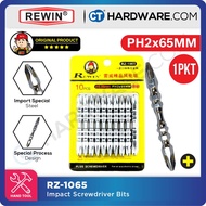 REWIN RZ-1065 IMPACT DOUBLE SCREWDRIVER BITS PH2 X 65MM X 6.35MM - 1PACK (10ocs) [ RZ1065 ]