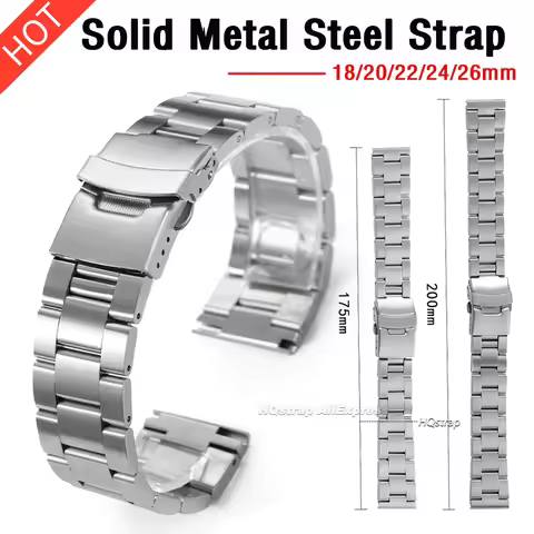 Stainless Steel Watch Strap 18mm 20mm 22mm 24mm 26mm for Seiko SKX007/009 for Rolex Universal Bracel