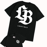 KARIMAKE ID Kaos T Shirt JDM LIBERTY WALK LB LOGO Otomotif-LBWK HITAM XLS-5XL