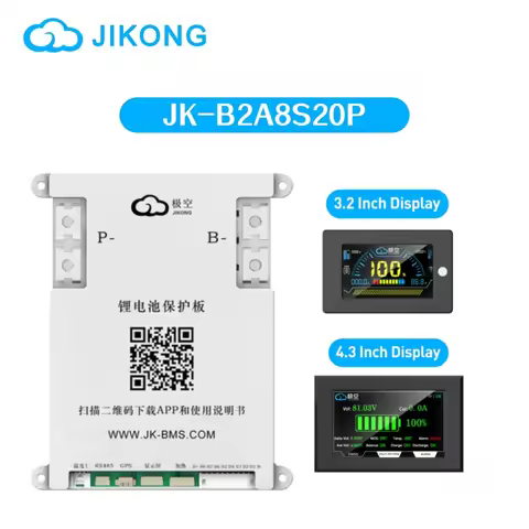JIKONG JK-B2A8S20P BMS Lifepo4 Li-Ion Lto Battery 200A Active Balanced Smart BMS 4S-8S 12V/24V Activ