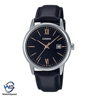 Casio MTP-V002L-1B3 MTPV002L-1B3 Standard Analog Black Leather Strap Men's Dress Watch