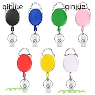 QINJUE ID Badge Holder, Multiple Colors Oval Retractable Badge Holder, ID Card Holder Retractable Ba