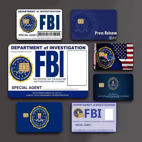 Police FBI Matte Film Cartoon Credit Card Skin Stickers for Bank Card Bus Metro Card Sticker Waterpr
