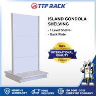 TTF Rack™ (ISLAND GONDOLA 1 LEVEL) Island Gondola Back Plate with BOTTOM ONLY