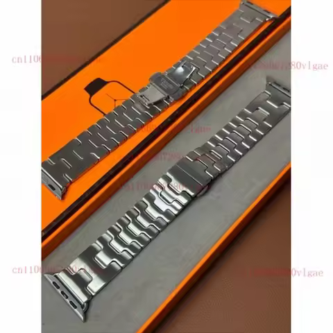 Watch for Hermes Style Satine Grand H Band For Apple Watch Series Ultra 2 40-49mm