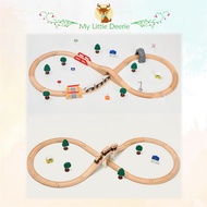 High-Quality Wooden Train Set (31 Pcs/ 40 Pcs) Compatible with Ikea Railway Track Children Kids Toy