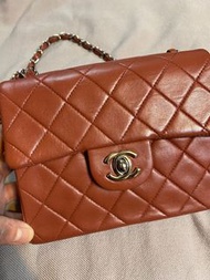 Chanel vintage Bag brown 方胖子 chanel mini square