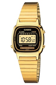 Casio นาฬิกา Digital Classic รุ่น LA-670WGA-1 (สีทอง/หน้าปัดดำ)