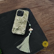 For iPhone 15 Pro Max Case [Matte Retro Bamboo Pendant] Phone Case For iPhone 16 Pro Max 15 14 Pro M