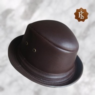 Cowboy Fedora hat for men and women, genuine leather, ready in large sizes BIG size XXL