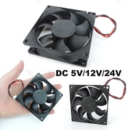 DC 5V/12V/24V 2pin dc 80mm 80X80X25MM Cooling Fan 8cm Brushless Cooling Cooler Fan 8025 Sleeve oil B