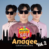 Kurta Anaqee Elrah Exclusive BAJU RAYA Maroon Dusty Pink Emerald Green Champagne Light Grey Navy Blu