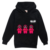 Squid Game Boys Hoodie Girls Hooded Sweatshirt Print Cartoon Hooded Sweater 8763 Autumn Spring Cotton Kids All-match Clothes